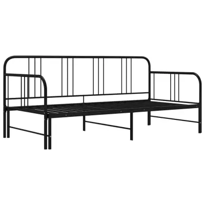 Izvlečni Posteljni okvir - Enojna postelja - Postelja za odrasle črn iz kovine 90x200 cm-J12