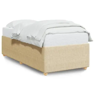 Posteljni okvir - Enojna postelja - Postelja za odrasle brez vzmetnice krem 100x200 cm blago-J7327