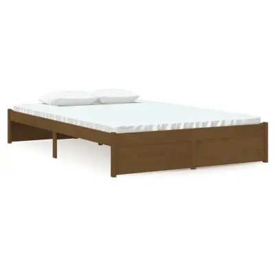 Posteljni okvir - Dvoposteljna postelja - Zakonska postelja medeno rjav iz trdnega lesa 120x190 cm-J14701
