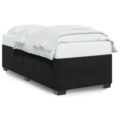 Posteljni okvir - Enojna postelja - Postelja za odrasle črn 80x200 cm žamet-J8350