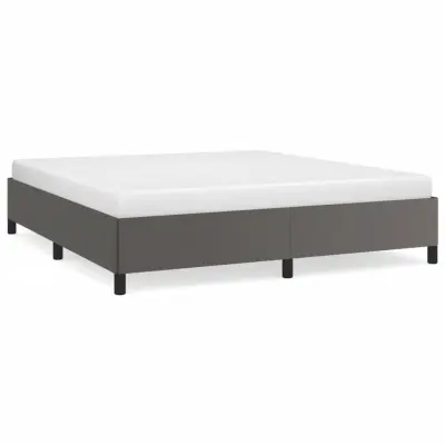 Posteljni okvir - Dvoposteljna postelja - Zakonska postelja siv 180x200 cm umetno usnje-J5389