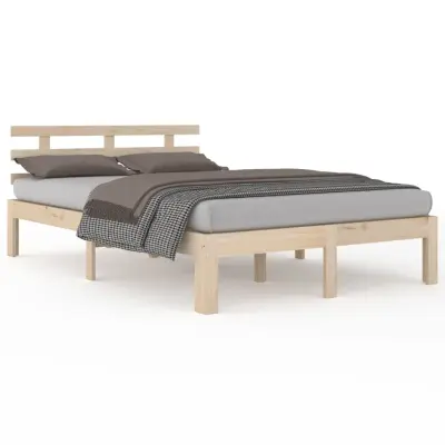 Posteljni okvir - Dvoposteljna postelja - Zakonska postelja iz trdnega lesa 140x190 cm-J14559