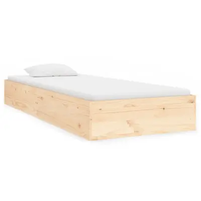 Posteljni okvir - Enojna postelja - Postelja za odrasle trden les 75x190 cm-J15487