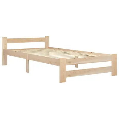 Posteljni okvir - Enojna postelja - Postelja za odrasle iz trdne borovine 90x200 cm-J8655