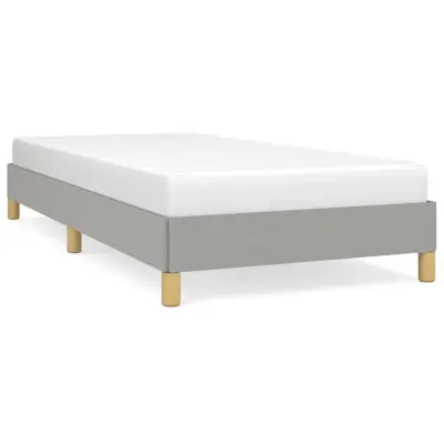 Posteljni okvir - Enojna postelja - Postelja za odrasle brez vzmetnice svetlo siv 80x200 cm blago-J7521