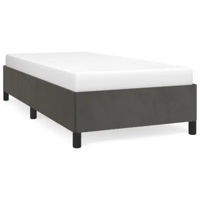 Posteljni okvir - Enojna postelja - Postelja za odrasle brez vzmetnice temno siv 80x200 cm žamet-J7876