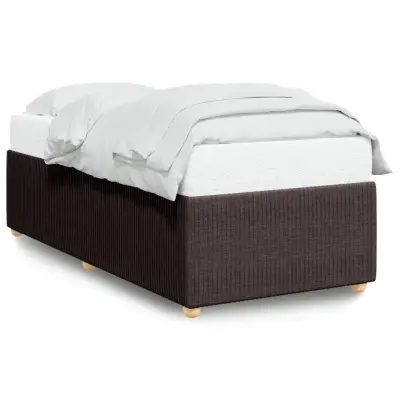 Posteljni okvir - Enojna postelja - Postelja za odrasle brez vzmetnice temno rjav 90x200 cm blago-J7787