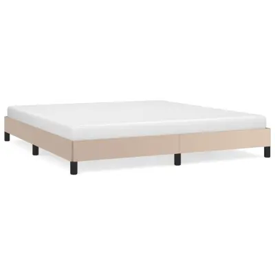 Posteljni okvir - Dvoposteljna postelja - Zakonska postelja kapučino 180x200 cm umetno usnje-J5192