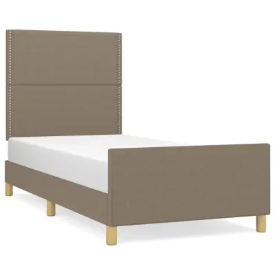 Posteljni okvir - Enojna postelja - Postelja za odrasle brez vzmetnice Taupe 90x200cm Tkanina-J12701