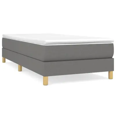 Posteljni okvir - Enojna postelja - Postelja za odrasle brez vzmetnice temno siv 80x200 cm blago-J7851