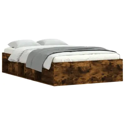 Posteljni okvir - Dvoposteljna postelja - Zakonska postelja dimljen hrast 120x200 cm-J14217