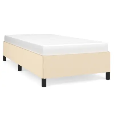 Posteljni okvir - Enojna postelja - Postelja za odrasle brez vzmetnice Cream 90x200 cm Tkanina-J7093