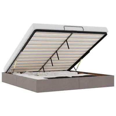 Otomanski Posteljni okvir - Dvoposteljna postelja - Zakonska postelja brez vzmetnice taupe 180x200 cm blago-J546