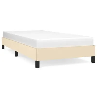 Posteljni okvir - Enojna postelja - Postelja za odrasle brez vzmetnice krem 90x190 cm tkanina-J7349