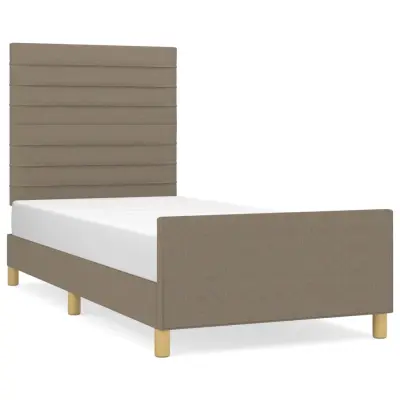 Posteljni okvir - Enojna postelja - Postelja za odrasle brez vzmetnice Taupe 90x200 cm Tkanina-J7669