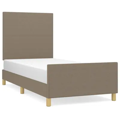 Posteljni okvir - Enojna postelja - Postelja za odrasle brez vzmetnice Taupe 90x190 cm Tkanina-J7656