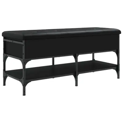 Klop za čevlje - Sedež za čevlje črna 102x42x45 cm inženirski les