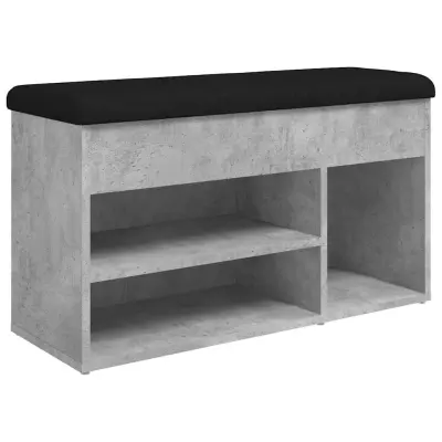 Klop za čevlje - Sedež za čevlje betonsko siva 82x32x45,5 cm inženirski les
