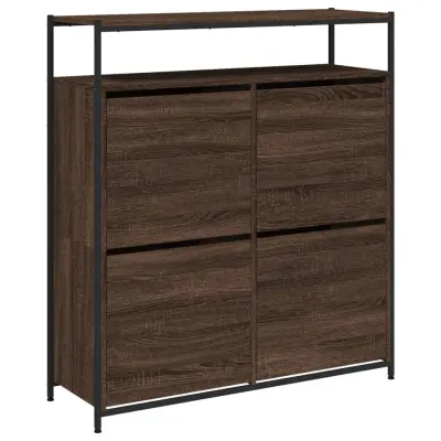 Omarice za obutev - Kopa za čevlje s 4 predali rjav hrast 100x34x112 cm