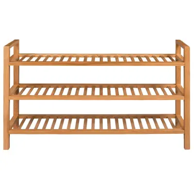 Stojalo za čevlje - Stojalo za obutev s 3 policami 100x27x60 cm trdna hrastovina