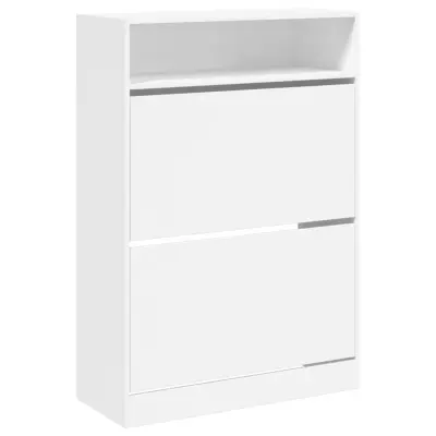 Omarice za obutev - Kopa za čevlje z 2 predaloma bela 80x34x116 cm
