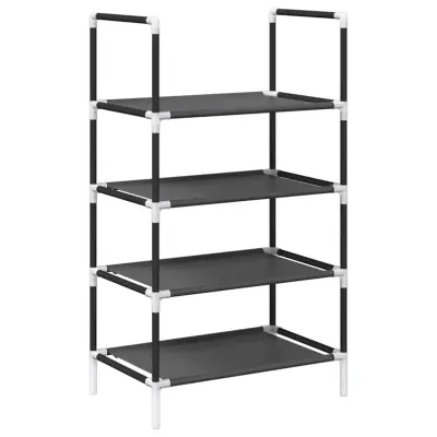 Regal za čevlje - Polica za čevlje 4-Tier Black 44x28x77 cm Netkana tkanina