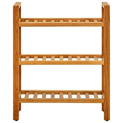 Stojalo za čevlje - Stojalo za obutev s 3 policami 50x27x60 cm trdna hrastovina