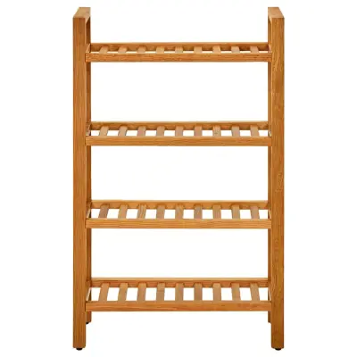 Stojalo za čevlje - Stojalo za obutev s 4 policami 50x27x80 cm trdna hrastovina