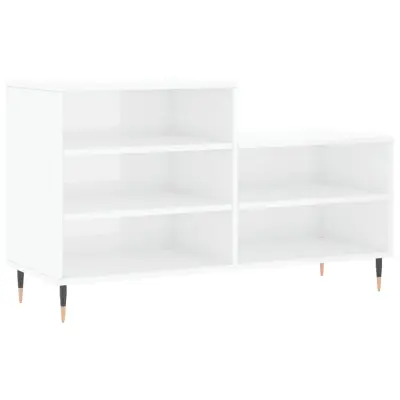 Omarice za obutev - Kopa za čevlje visok sijaj bela 102x36x60 cm inženirski les