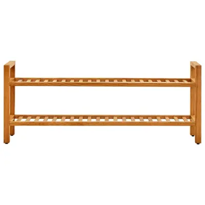 Stojalo za čevlje - Stojalo za obutev z 2 policama 100x27x40 cm trdna hrastovina