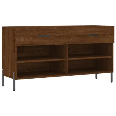 Klop za čevlje - Sedež za čevlje rjavi hrast 102x35x55 cm inženirski les