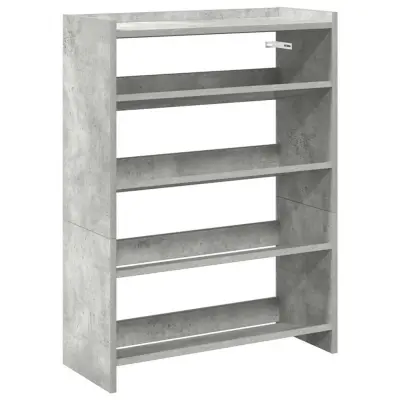 Regal za čevlje - Polica za čevlje betonsko siv 60x25x81 cm inženirski les