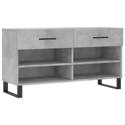 Regal za čevlje - Polica za čevlje betonsko siv 102x35x55 cm inženirski les