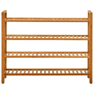 Stojalo za čevlje - Stojalo za obutev s 4 policami 100x27x80 cm trdna hrastovina