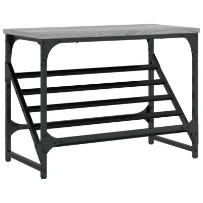 Regal za čevlje - Polica za čevlje siva sonoma 60x30x45 cm inženirski les