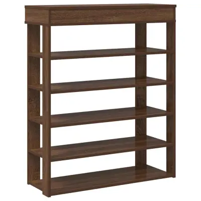 Regal za čevlje - Polica za čevlje rjav hrast 80x30x98 cm inženirski les