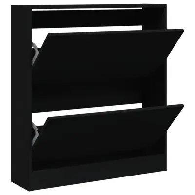 Omarica za obutev - Kopa za čevlje črna 80x21x87,5 cm inženirski les