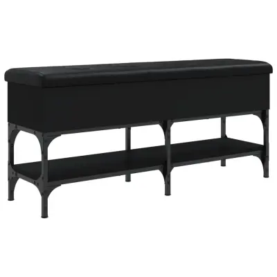 Klop za čevlje - Sedež za čevlje črna 102x32x45 cm inženirski les
