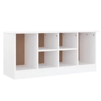 Klop za čevlje - Sedež za čevlje ALTA bela 100x35x45 cm trdna borovina
