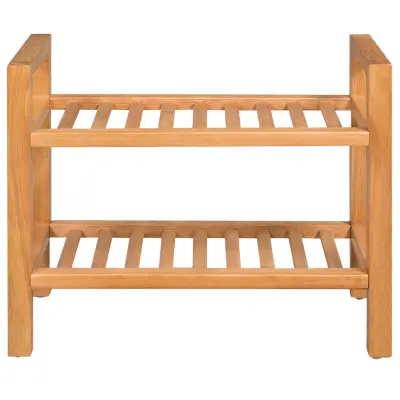 Stojalo za čevlje - Stojalo za obutev z 2 policama 50x27x40 cm trdna hrastovina