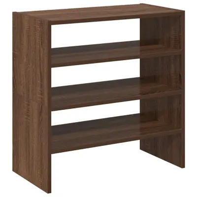 Regal za čevlje - Polica za čevlje 2 kosa zložljiva rjavi hrast 60x30x30,5 cm
