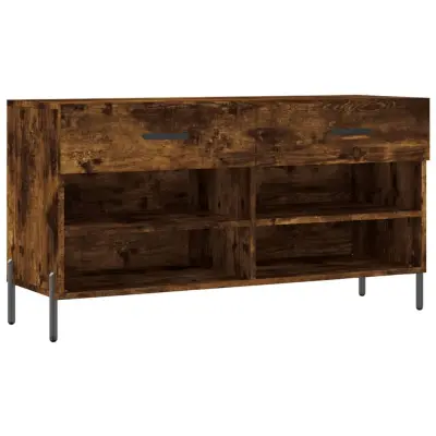 Klop za čevlje - Sedež za čevlje dimljen hrast 102x35x55 cm inženirski les