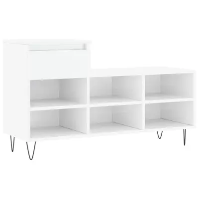 Omarice za obutev - Kopa za čevlje visok sijaj bela 102x36x60 cm inženirski les