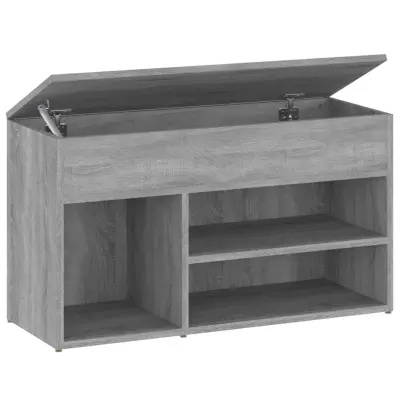 Klop za čevlje - Sedež za čevlje siva sonoma 80x30x45 cm konstruiran les