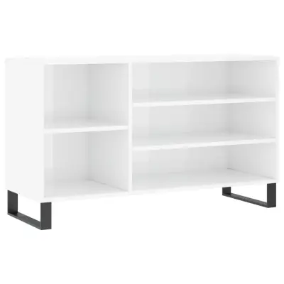 Omarice za obutev - Kopa za čevlje visok sijaj bela 102x36x60 cm inženirski les