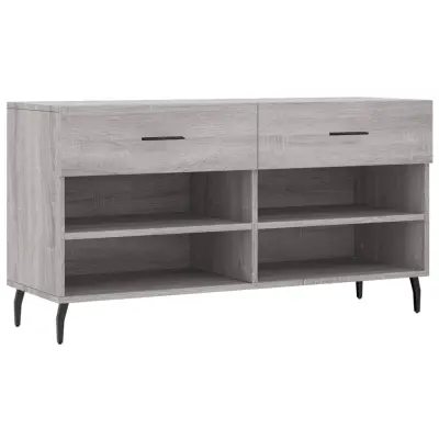 Klop za čevlje - Sedež za čevlje siva sonoma 102x35x55 cm inženirski les