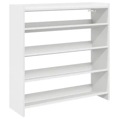 Regal za čevlje - Polica za čevlje bel 80x25x81 cm inženirski les