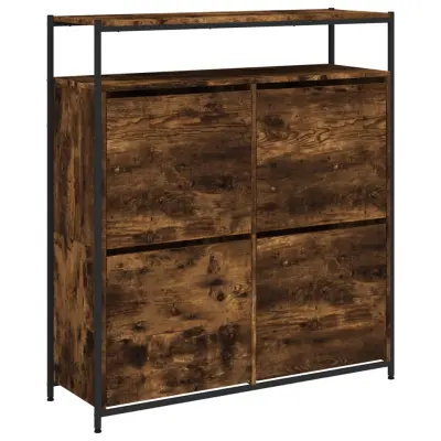Omarice za obutev - Kopa za čevlje s 4 predali dimljeni hrast 100x34x112 cm