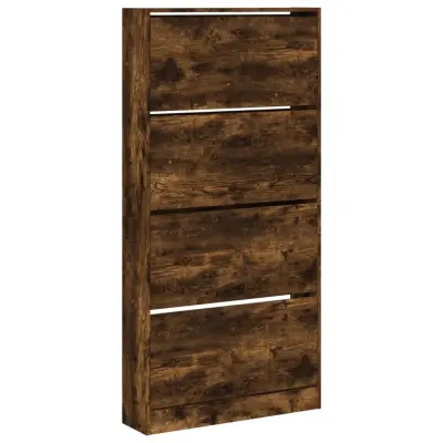 Omarice za obutev - Kopa za čevlje s 4 predali dimljeni hrast 80x21x163,5 cm
