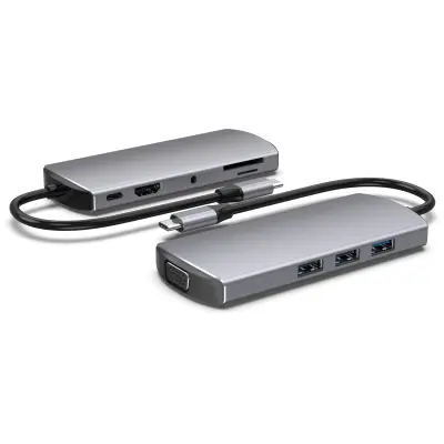 9-v-1 USB-C zvezdišče z več vrati z HDMI, VGA, Ethernet